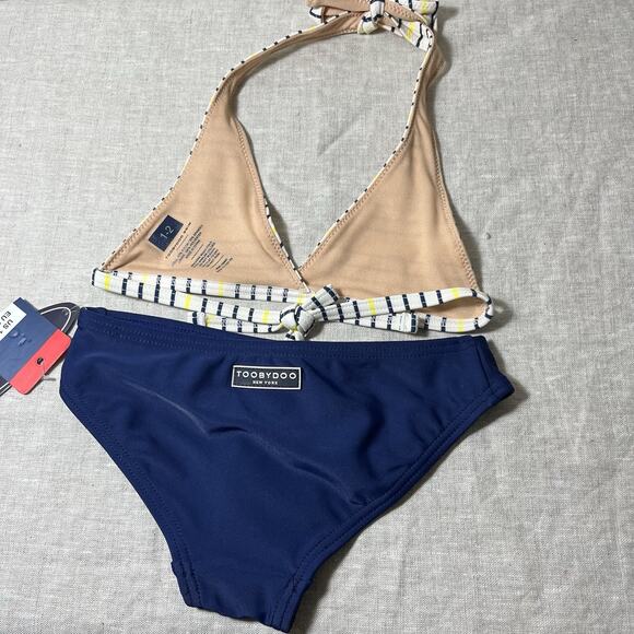 NWT Toobydoo Girl's Ready for The Beach Bikini Set Swimwear Size 1/2 Toddler - Picture 2 of 6